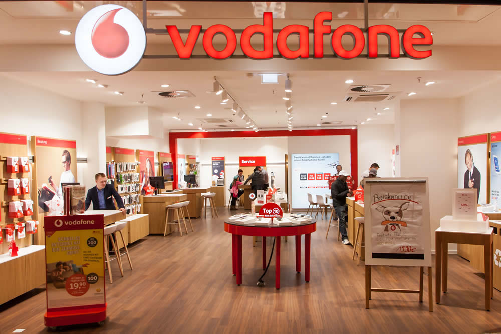 Einblick in den Vodafone Shop mit MegaRepair  in Poppenbüttel. 